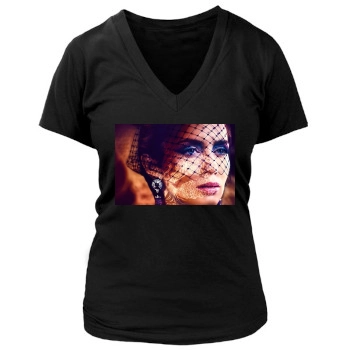 Emily Blunt Women's Deep V-Neck TShirt