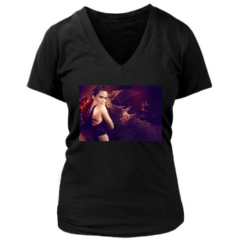 Emily Blunt Women's Deep V-Neck TShirt