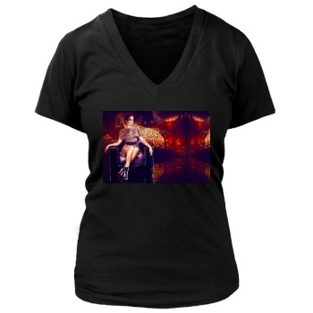 Emily Blunt Women's Deep V-Neck TShirt