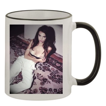 Emily Ratajkowski 11oz Colored Rim & Handle Mug