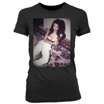 Emily Ratajkowski Women's Junior Cut Crewneck T-Shirt