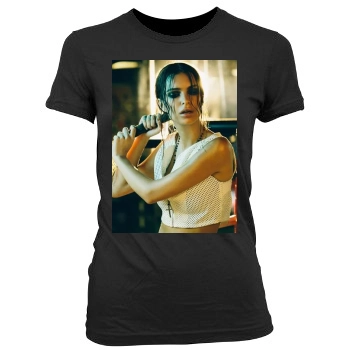 Emily Ratajkowski Women's Junior Cut Crewneck T-Shirt