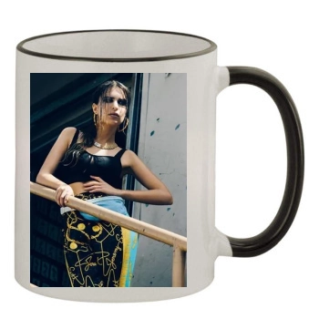 Emily Ratajkowski 11oz Colored Rim & Handle Mug