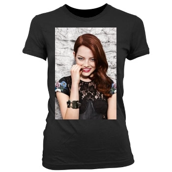 Emma Stone Women's Junior Cut Crewneck T-Shirt