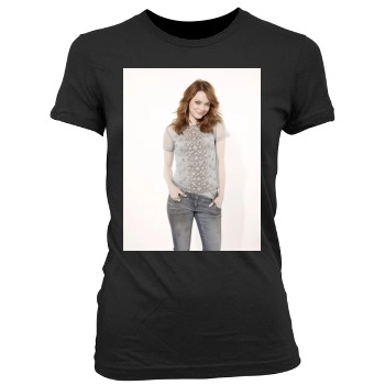 Emma Stone Women's Junior Cut Crewneck T-Shirt