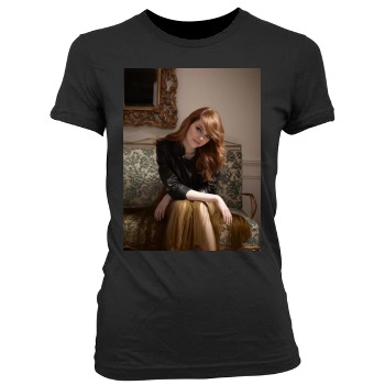 Emma Stone Women's Junior Cut Crewneck T-Shirt