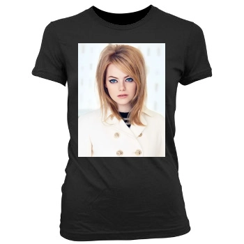 Emma Stone Women's Junior Cut Crewneck T-Shirt