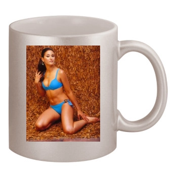 Emmanuelle Chriqui 11oz Metallic Silver Mug