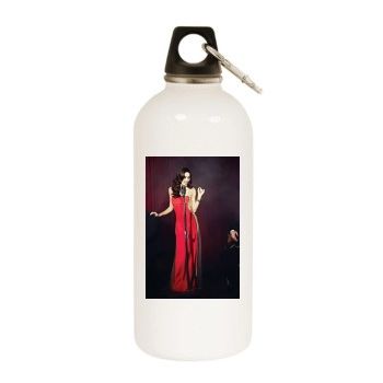 Emmy Rossum White Water Bottle With Carabiner