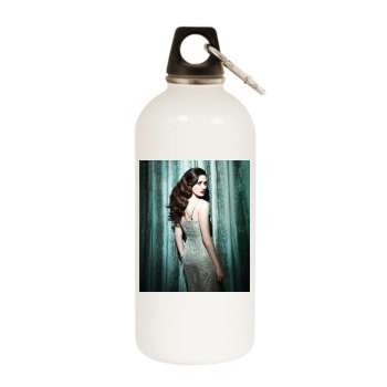 Emmy Rossum White Water Bottle With Carabiner