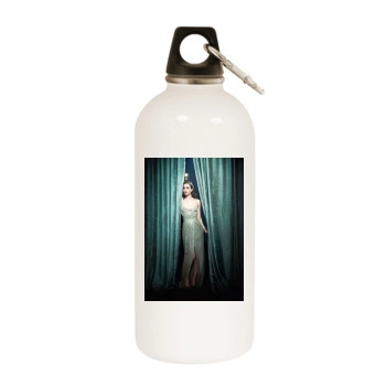 Emmy Rossum White Water Bottle With Carabiner