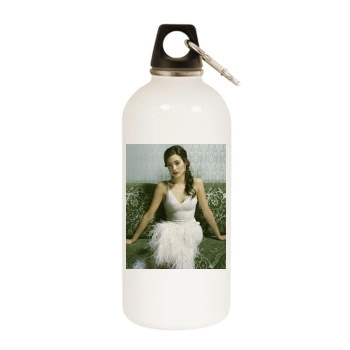 Emmy Rossum White Water Bottle With Carabiner