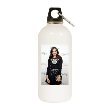 Emmy Rossum White Water Bottle With Carabiner