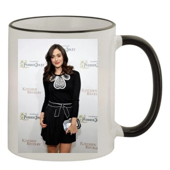 Emmy Rossum 11oz Colored Rim & Handle Mug