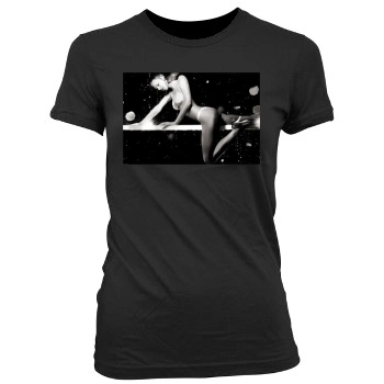 Eva Herzigova Women's Junior Cut Crewneck T-Shirt