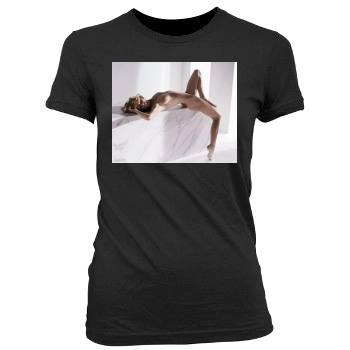 Eva Herzigova Women's Junior Cut Crewneck T-Shirt