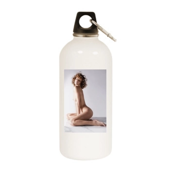 Eva Herzigova White Water Bottle With Carabiner