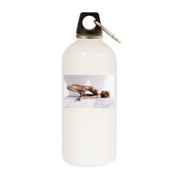 Eva Herzigova White Water Bottle With Carabiner