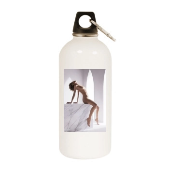 Eva Herzigova White Water Bottle With Carabiner