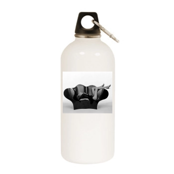 Eva Herzigova White Water Bottle With Carabiner