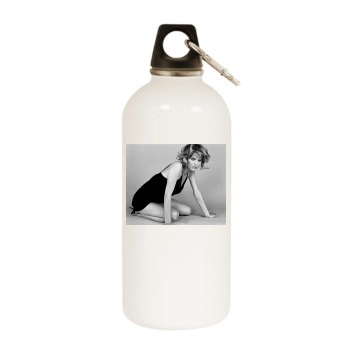 Eva Herzigova White Water Bottle With Carabiner