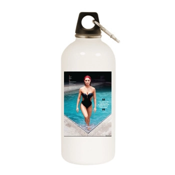Eva Marie White Water Bottle With Carabiner