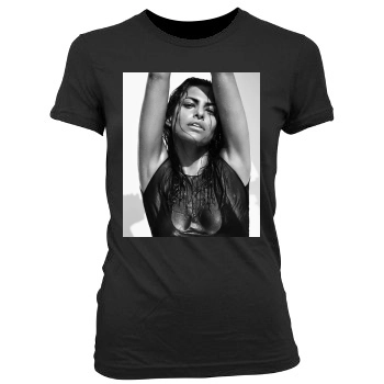 Eva Mendes Women's Junior Cut Crewneck T-Shirt