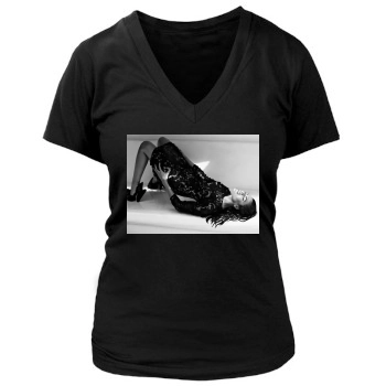 Eva Mendes Women's Deep V-Neck TShirt