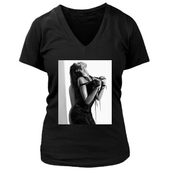 Eva Mendes Women's Deep V-Neck TShirt