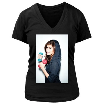 Eva Mendes Women's Deep V-Neck TShirt