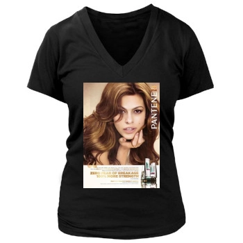 Eva Mendes Women's Deep V-Neck TShirt