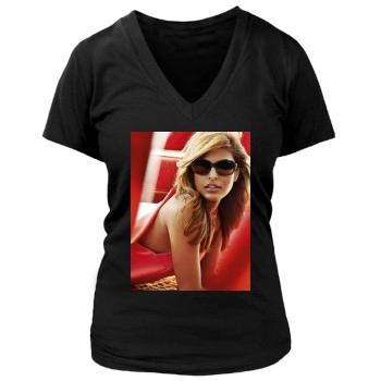 Eva Mendes Women's Deep V-Neck TShirt