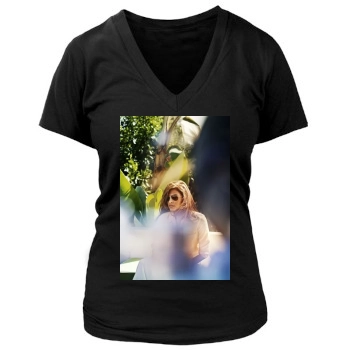 Eva Mendes Women's Deep V-Neck TShirt