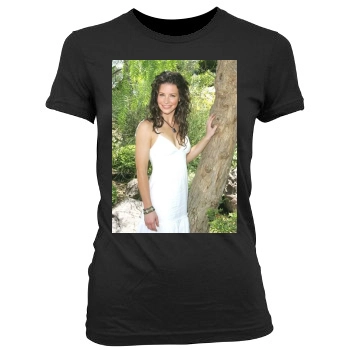 Evangeline Lilly Women's Junior Cut Crewneck T-Shirt