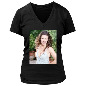 Evangeline Lilly Women's Deep V-Neck TShirt