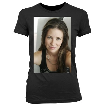 Evangeline Lilly Women's Junior Cut Crewneck T-Shirt