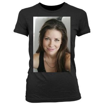 Evangeline Lilly Women's Junior Cut Crewneck T-Shirt