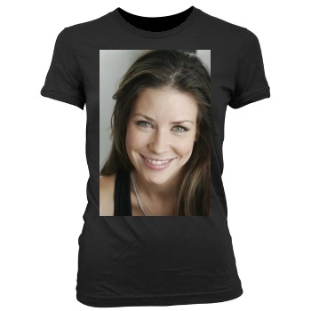 Evangeline Lilly Women's Junior Cut Crewneck T-Shirt