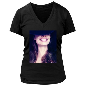 Angelina Jolie Women's Deep V-Neck TShirt