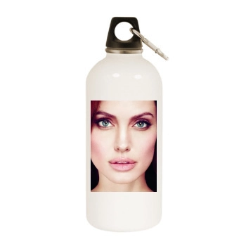 Angelina Jolie White Water Bottle With Carabiner