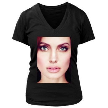 Angelina Jolie Women's Deep V-Neck TShirt