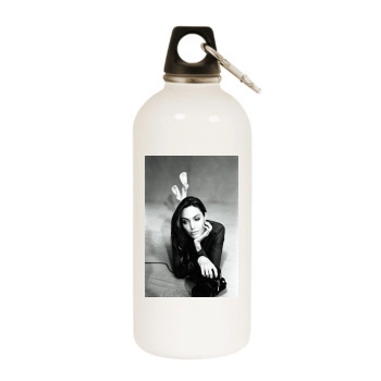 Angelina Jolie White Water Bottle With Carabiner