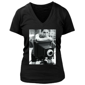 Angelina Jolie Women's Deep V-Neck TShirt