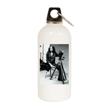 Angelina Jolie White Water Bottle With Carabiner