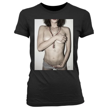 Asia Argento Women's Junior Cut Crewneck T-Shirt