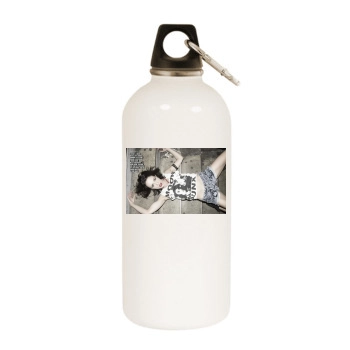 Asia Argento White Water Bottle With Carabiner