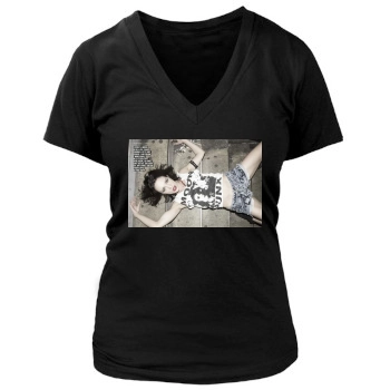 Asia Argento Women's Deep V-Neck TShirt