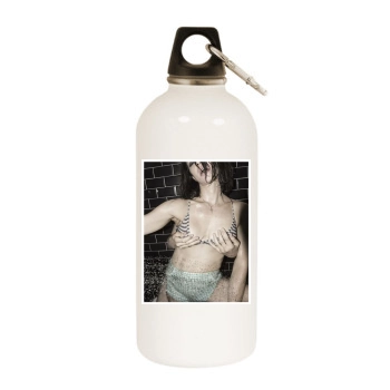 Asia Argento White Water Bottle With Carabiner