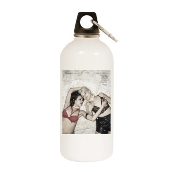 Asia Argento White Water Bottle With Carabiner