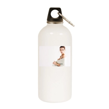 Barbara Palvin White Water Bottle With Carabiner